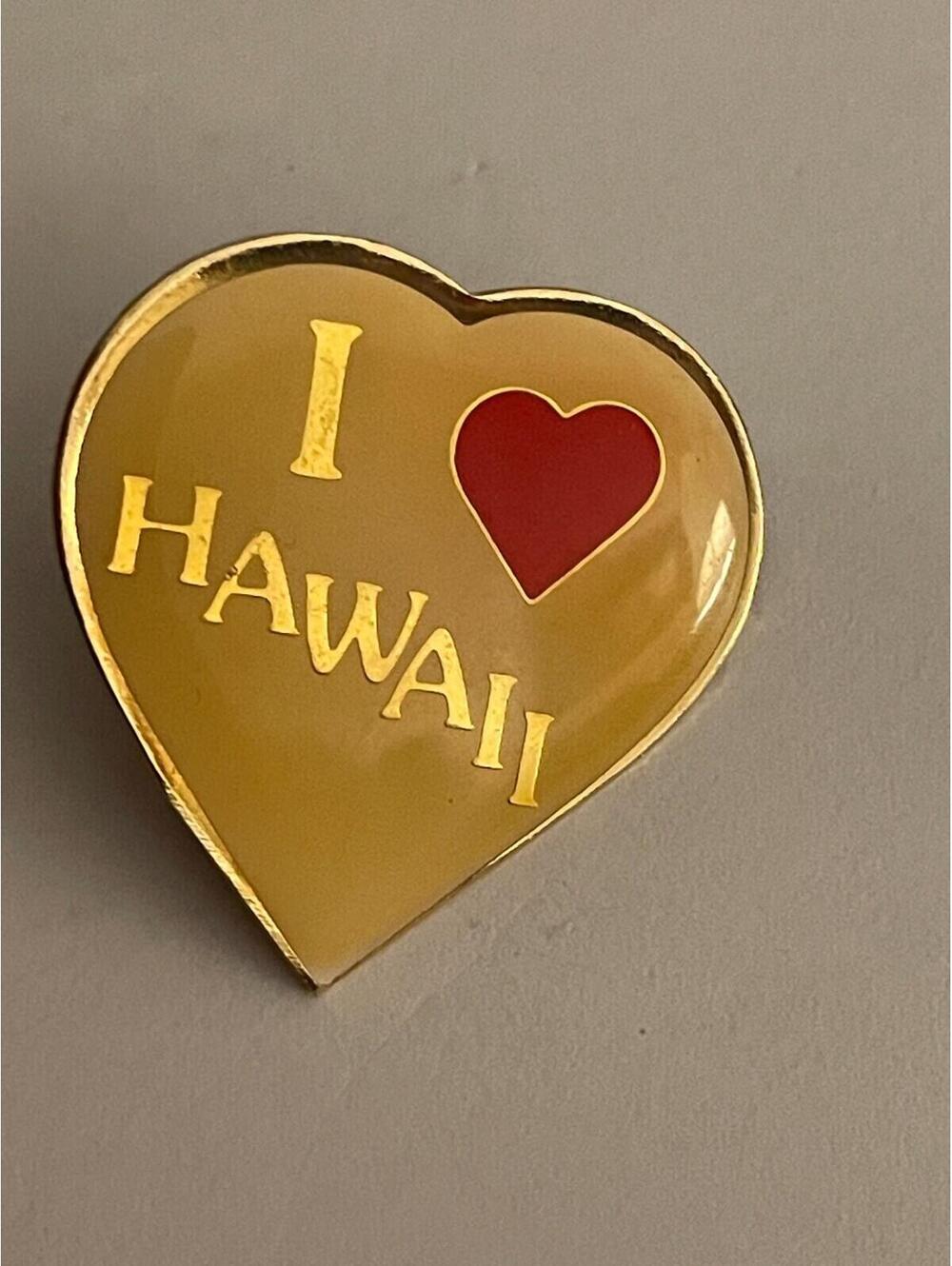 I Love Hawaii Heart Pin